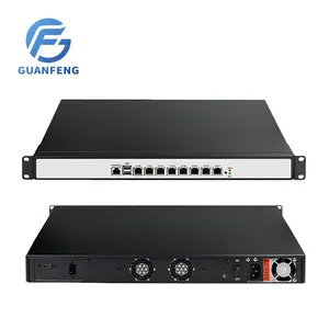 1U 4 * RJ45 1000M LAN Rack Firewall Router Server Jaringan dengan Intel ATOM D2550 2.0G Mendukung PFSense Pfsense