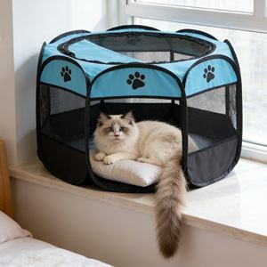 Tienda de Campaña Octogonal Ventilada para Gatos con Diseño Elevado para <span class=keywords><strong>Estancias</strong></span> Refrescantes en la Naturaleza en Verano - Product Image 3