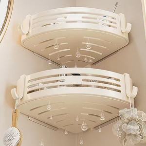 욕실을위한 현대 알루미늄 두꺼운 삼각형 랙 펀칭없는 플라스틱 걸이 스토리지 랙 쉬운 코너 아파트 - Product Image 6