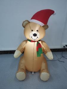 ของตกแต่งสวนเป่าลมรูปหมีคริสต์มาสขนาด 3.5 ฟุต พร้อมไฟ LED ในตัว ของตกแต่งวันหยุดคริสต์มาสแสนสนุก - Product Image 6