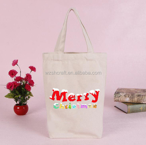 Sacs fourre-tout en coton bio en gros, sac fourre-tout en coton uni de taille standard, sac à vin - Product Image 3