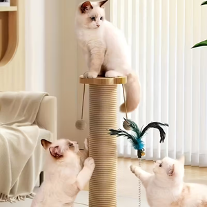 Tiang Garukan Kucing Mewah dari Kayu, Tiang Garukan Kucing, Rangka Panjat, Pohon Kucing, Mainan Kucing, Pohon Panjat untuk Kucing Dalam Ruangan - Product Image 3