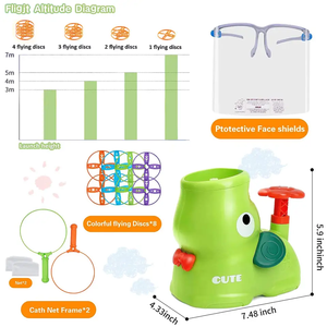 Produits tendance <span class=keywords><strong>PT</strong></span> Lanceur de disques volants en forme d'éléphant avec 8 disques volants à attraper, 2 poches en filet, jouets lanceurs de disques volants - Product Image 5
