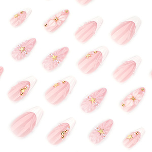 <span class=keywords><strong>Uñas</strong></span> Postizas de Verano Estilo Océano, <span class=keywords><strong>Cortas</strong></span>, Almendradas, con Flores 3D y Estrellas de Mar, <span class=keywords><strong>para</strong></span> Mujeres y Uso Diario - Product Image 3