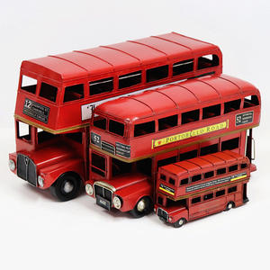 लंदन डबल डेकर बस मॉडल का क्लासिक संस्करण शुद्ध हस्तनिर्मित लौह मॉडल ज़ाका विंटेज हस्तशिल्प प्रदर्शन - Product Image 4