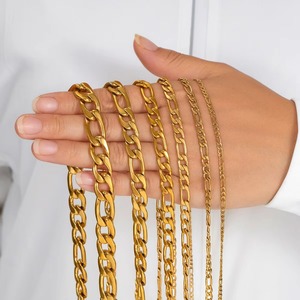 Chaîne de collier en acier inoxydable couleur or, maillons Figaro, épaisseur 3 mm/4,5 mm/6 mm/7,5 mm/9,5 mm/11,5 mm, bijoux unisexes pour les fêtes - Product Image 6