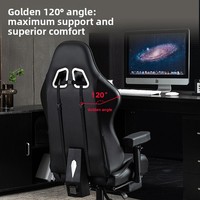 Chaise de bureau pour ordinateur, chaise de jeu moderne en métal inclinable, chaise ergonomique pour joueurs, confortable pour une longue durée d'assise, siège de jeu pour garçons