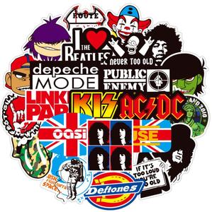 ZY0153C 100/PCS Autocollant de groupe de <span class=keywords><strong>musique</strong></span> rock Graffiti Imperméable Amovible Autocollant pour ordinateur portable Scooter - Product Image 1