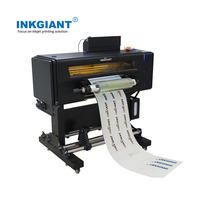 Printer Inkjet UV DTF INKGIANT Berkualitas Tinggi Ukuran A2 dengan Tiga Printhead I1600 untuk Pencetakan Stiker Film AB pada Bahan Keras