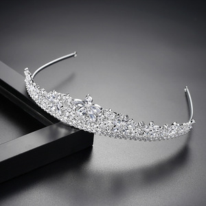 LUOXIN moda circón boda corona flor desfile real tiaras lujo nupcial accesorios para el cabello - Product Image 3