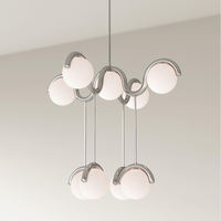 Lustre linéaire LED long en fer et verre, style nordique de luxe, à hauteur réglable, pour hôtel, salle à manger, éclairage d'îlot, design artistique créatif