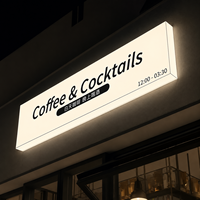 Enseigne de magasin personnalisée murale, enseigne lumineuse pour boutique, enseigne extérieure pour café, restaurant, boîte lumineuse LED publicitaire