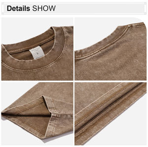 T-shirt vintage lavé de haute qualité AR8808 pour hommes, t-shirt surdimensionné personnalisé, 250 grammes, t-shirt surdimensionné lourd - Product Image 4