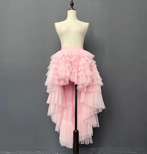 Soldes Chaudes <span class=keywords><strong>Jupe</strong></span> Longue <span class=keywords><strong>Femme</strong></span> Taille Haute Étages Couleur Unie Tulle Gâteau pour Mariage Soirée Club - Product Image 2