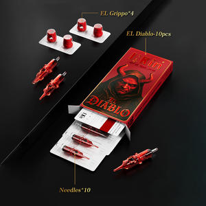 ตลับเข็ม<span class=keywords><strong>สัก</strong></span>ลายถาวรแบบใช้แล้วทิ้ง INKin EL Diablo พร้อมแผ่นป้องกันความปลอดภัย หัวเข็มแบบเรียวพิเศษ ผลิตจากสแตนเลสเกรดศัลยกรรม 304 สำหรับงานศิลปะบนร่างกาย - Product Image 3