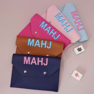 Leather Mahjong Card Clutch <b>Holder</b> Pouch for Cards Mahjong Accessories Protective Cover Case with Secure Closure Ideal Gift - Product Image 1