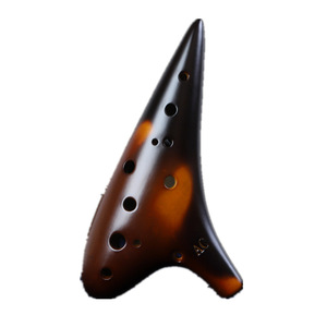 Ocarina de Cerámica de 12 Orificios, Color Ámbar Ahumado, Instrumento de Viento Tradicional para Principiantes, Enseñanza y Actuaciones, Venta al Por Mayor - Product Image 1