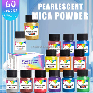 Poudre de mica, ensemble de 6 couleurs, pigment <span class=keywords><strong>nacré</strong></span> pour résine époxy, pigment pour la fabrication de savon, bombes de bain, fabrication de bougies - Product Image 1