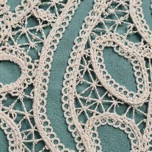 Tissu en dentelle guipure 100% coton, doux et respirant, bord festonné picot, motif floral 3D, tissu en dentelle bohème pour robe de mariée - Product Image 2