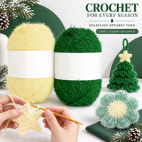 Fil chenille 100 % polyester 50 g à effet gommé multicolore brillant à prix compétitif pour projet de torchon de cuisine
