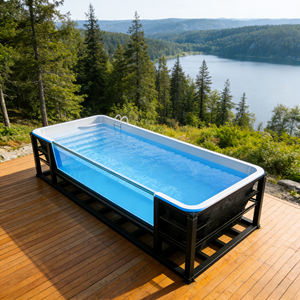 Piscine extérieure avec conteneur en acrylique transparent, piscine au sol, piscines de rééducation à eau froide et chaude, piscine à structure - Product Image 6