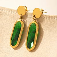 Pendientes colgantes de piedra de cristal checo importados súper brillantes multifacéticos chapados con bordes de oro real de 18K pendientes de alta calidad