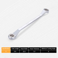 Set Kunci Ring Ratchet Aksi Cepat 10mm hingga 24mm Baja Chrome Vanadium Kombinasi Box Open End