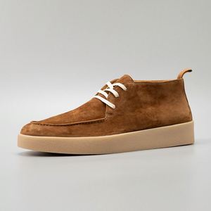 Bottes Chukka mi-mollet en daim marron à lacets, bout rond, semelle extérieure en caoutchouc, semelle intermédiaire en EVA, amorties, polyvalentes, chaussures décontractées hiver-été - Product Image 5