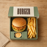 Boîte à emporter personnalisée avec logo pour camion de restauration rapide, burgers frits, frites