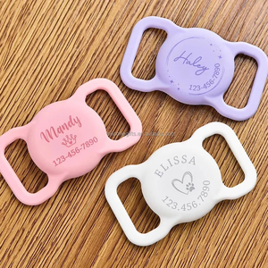 Chó nhận dạng thẻ Silicone ID <span class=keywords><strong>tag</strong></span> khắc nhãn thép không gỉ khắc với mã <span class=keywords><strong>QR</strong></span> tấm nhận dạng thẻ không khí - Product Image 1