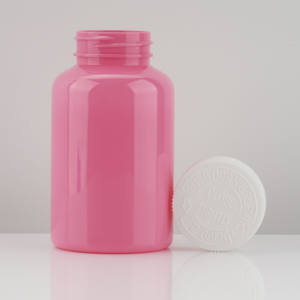 Pembe 300ml kapasiteli yuvarlak PET plastik şişe Vitamin kapsül konteyner ekran baskı hapları sıvı ambalaj vidalı kapak mühür - Product Image 6