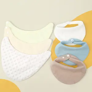 100% 纯棉纱布防水婴儿围兜高品质新生婴儿运球固体出牙流口水