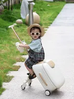 Valise de voyage pour enfants Lecoco style poussette avec siège intégré, en néoprène, rangement compact, outil pratique et astucieux pour les déplacements