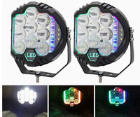 Phare de travail LED rond de 5 pouces 50W RGB DRL, phare de conduite, lampe auxiliaire pour camion, SUV, 4x4
