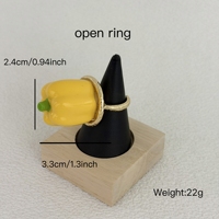 Mode Fruit Harsen Grappige Acryl Kleurrijke Schattige Pompoen Feest Ketting Verguld Geel Kraal Ketting Pompoen Ring Set Party