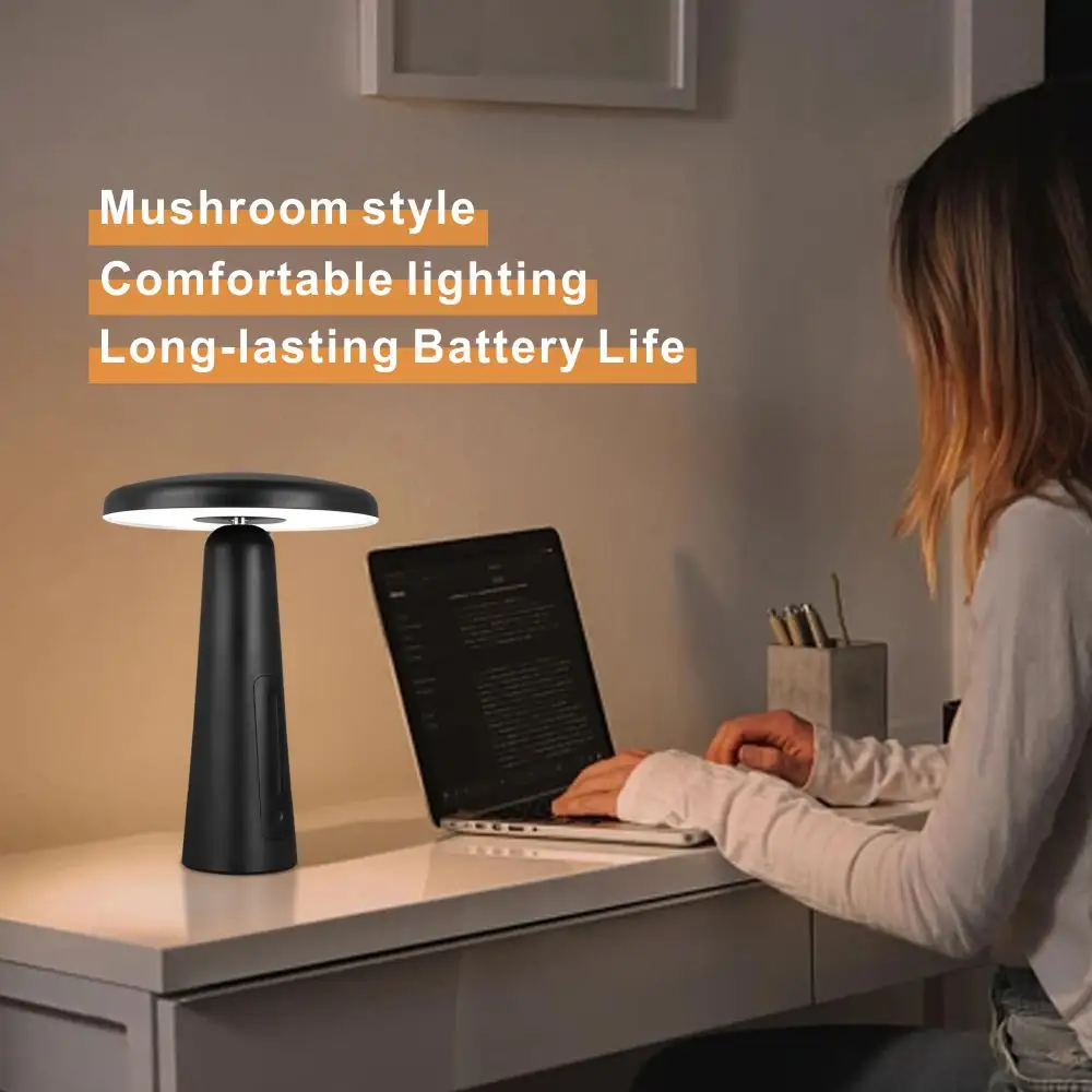 Lampe de table de bureau à gradation rechargeable pour éclairage d'ameublement à commande tactile