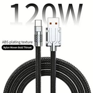 High Quality <b>Type</b> <b>C</b> Usb <b>Cable</b> Fast <b>Charging</b> 120w Usb <b>C</b> <b>Charging</b> <b>Cable</b> Nylon Braid 6a Data <b>Cable</b> - Product Image 1