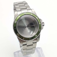 Boîtier de montre vert 38 mm pour montre de plongée, lunette étanche en acier inoxydable compatible avec le mouvement NH35/36
