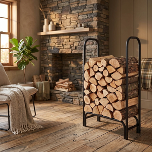 Modern Steel <b>Log</b> <b>Holder</b> Rectangle Powder Coated Firewood Storage Rack for Fireplace Accessories - Product Image 6