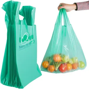Жилет, переноска, супермаркет, Компостируемая футболка с ручкой, пластиковый пакет, Индивидуальная сумка для покупок