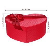 Boîte en carton rouge élégante et robuste en forme de cœur vide, boîtes décoratives avec couvercle et ruban pour mariage, anniversaire, fête