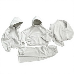 Conjunto de Sudadera con Capucha y Pantalones Deportivos para Hombre, Estilo Casual, Estampado Vintage, Poliéster/Algodón Transpirable, Cierre de Cremallera, Corte Holgado, Tela de 380g, para Otoño - Product Image 1