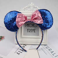 Nouveau paillettes couronne bandeau filles princesse fête tête porter paillettes souris oreille bandeau