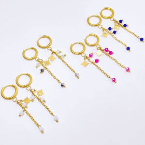 Ins personnalisé étanche plaqué or ensemble de bijoux pour femmes en acier inoxydable boucles d'oreilles or étanche - Product Image 1