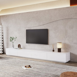 Kainice moderno <span class=keywords><strong>legno</strong></span> nero TV Cabinet minimalista lungo Media Console con 4 cassetti piano TV Stand e tavolino per Hotel - Product Image 3