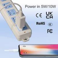 Adaptor pengisi daya dinding USB 5V 1A, 5V/2A dengan 1 Meter kabel USB ke tipe-c untuk iPhone 15/16, ponsel pintar Android dan tablet (1 Set)