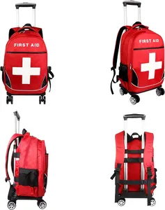 रोलिंग पहिया बैग botiquin डे primeros auxilios Trolly आपातकालीन अस्तित्व मेडी हेल्थकेयर उपचार के लिए ट्रॉली बैग यात्रा
