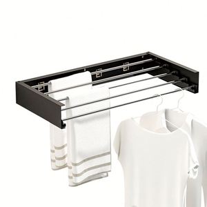 Manual Metal Wire Foldable Laundry <b>Drying</b> <b>Rack</b> <b>Wall</b> Folding <b>Clothes</b> Hangers Metal Hooks <b>Drying</b> <b>Rack</b> for <b>Clothes</b> Hanger Laundry - Product Image 6