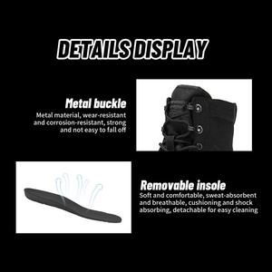 <span class=keywords><strong>Stivali</strong></span> Tattici Antiscivolo da Uomo in Nylon e Pelle Nera, Personalizzabili, Vendita all'Ingrosso Diretta dalla Fabbrica - Product Image 6