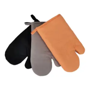 Customizable Printed Cotton Oven Mitts Heat Resistant Kitchen Gloves For BBQ And Work